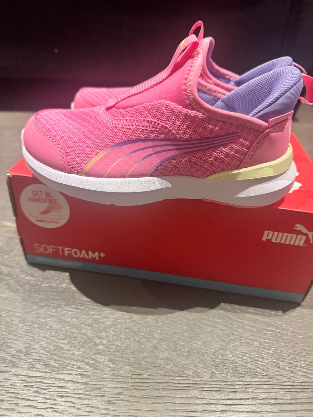 PUMA Kids Kruz Profoam SLIPTECH Easy-On Sneakers - Posie Pink - Size 11C